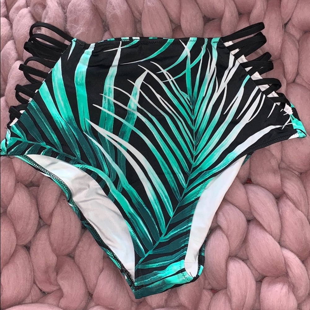 Pink swimsuit high waisted bottoms